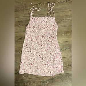 Revolve magenta and white floral dress ties at shoulders small